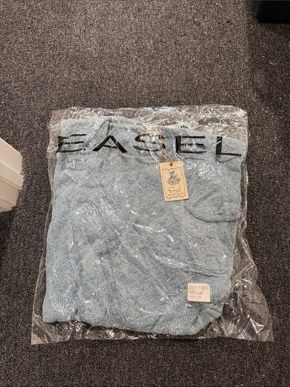 Easel Blue Knit Sweater Plus Size-NWT